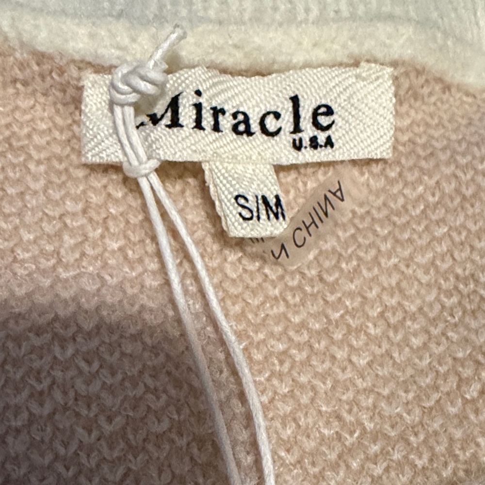 Miracle Cream Sweater with Peach Lightning Bolts - Picture 3 of 4